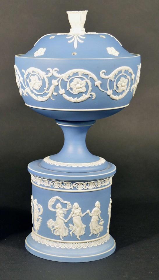 Adams Jasper Pottery Covered Urn, Late 19th/ Early 20th Century