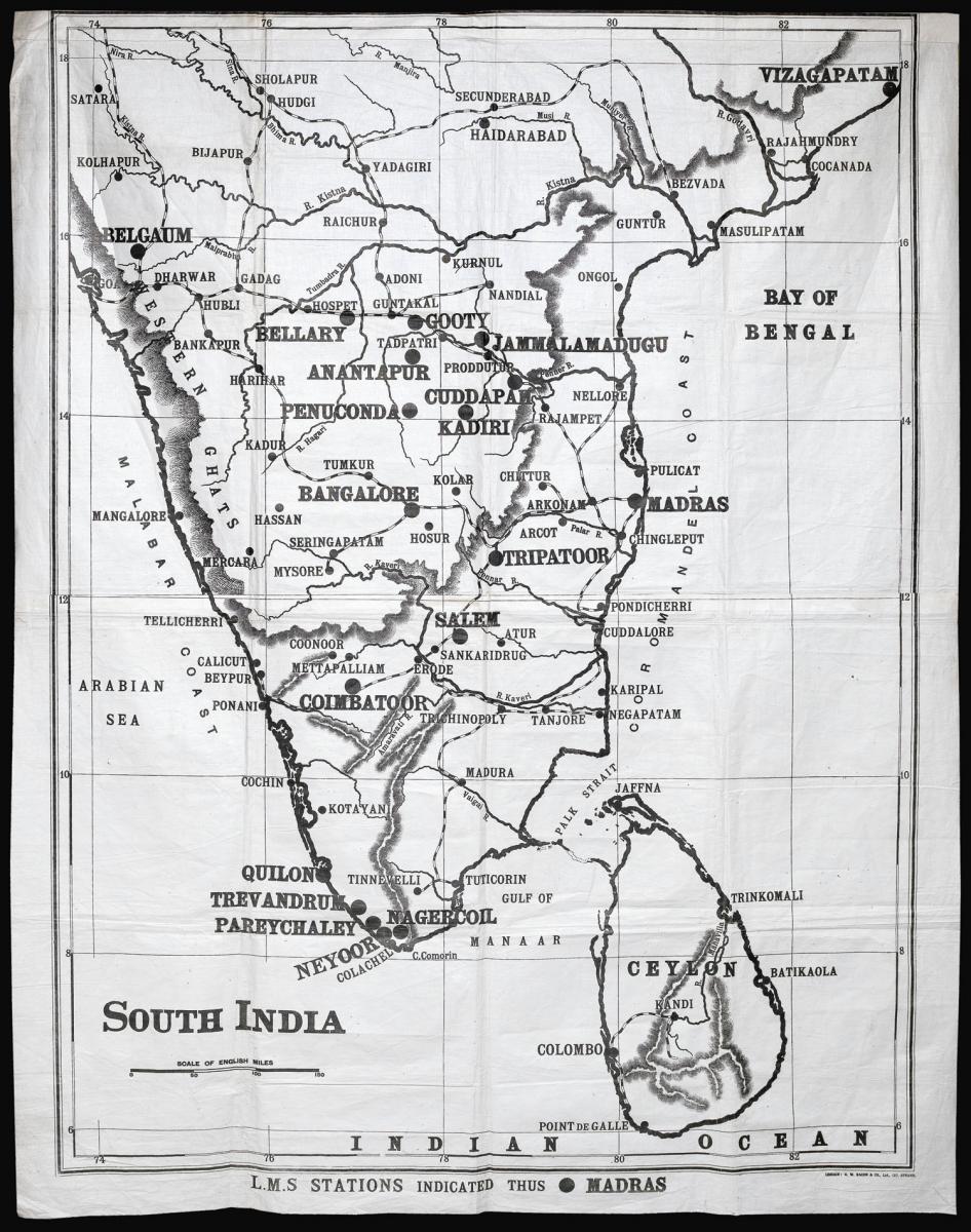 A pair of large London Missionary Society Maps of India