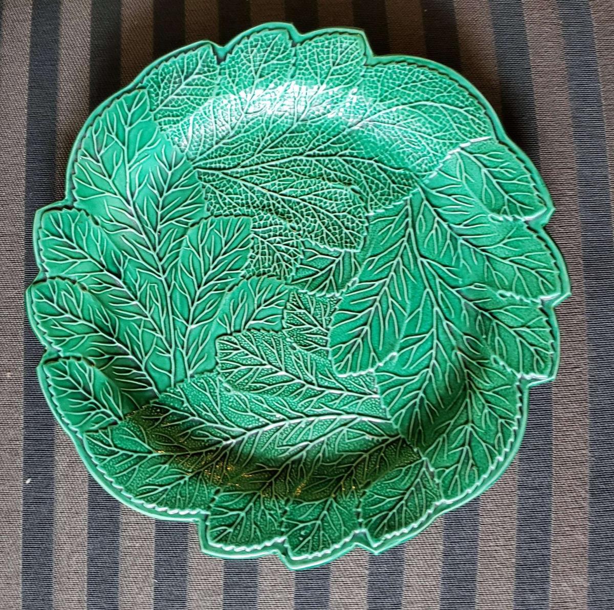 English Pottery Green-glazed Leaf Plate, Brameld, Yorkshire, Circa 1820