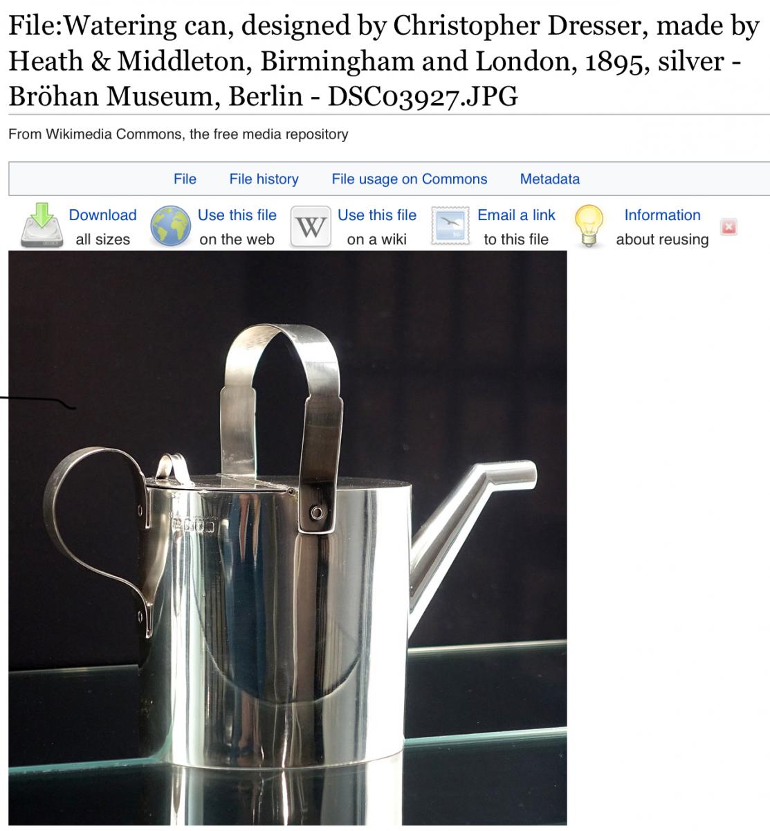 Christopher Dresser silver watering can 