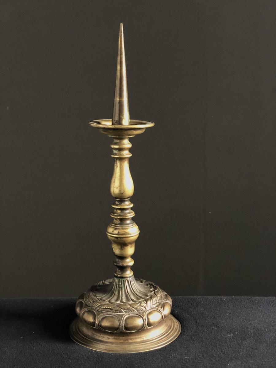17th Century Brass Pricket Stick