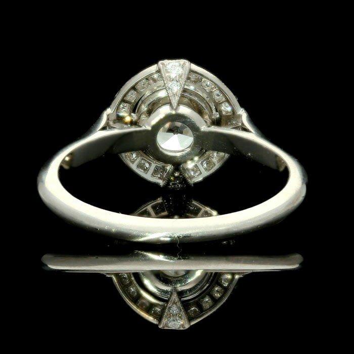 A beautiful 1.15ct old European cut diamond and platinum halo ring