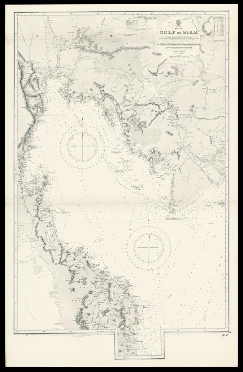 Admiralty chart of the Gulf of Thailand