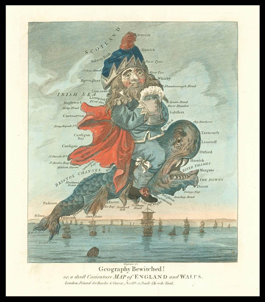 Dighton's caricature map of England and Wales