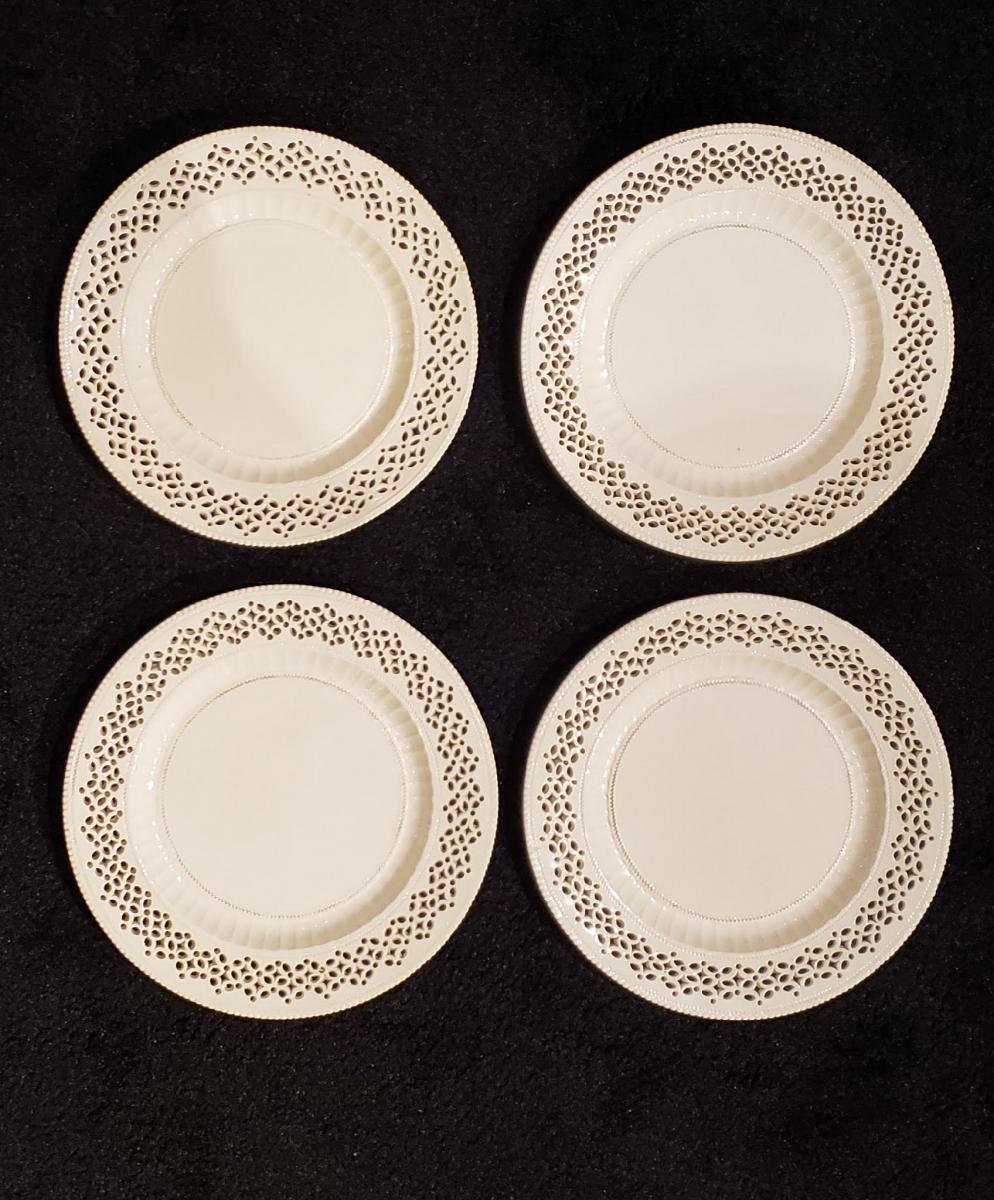Creamware Openwork Dessert Plates, Circa 1790