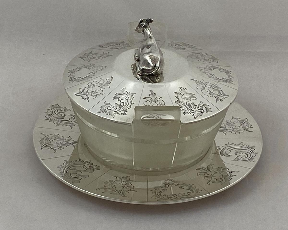 Richards and Brown Cow silver butter dish 1864