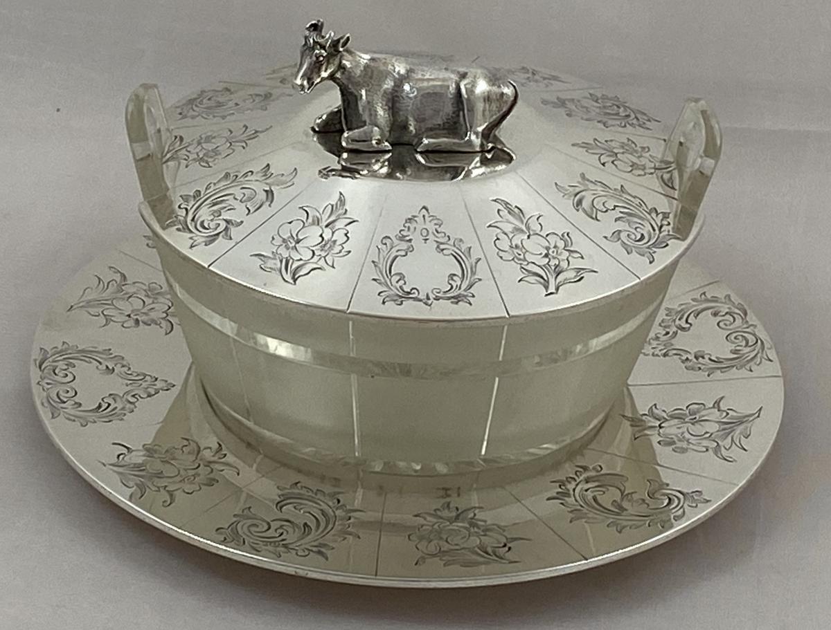 Richards and Brown Cow silver butter dish 1864