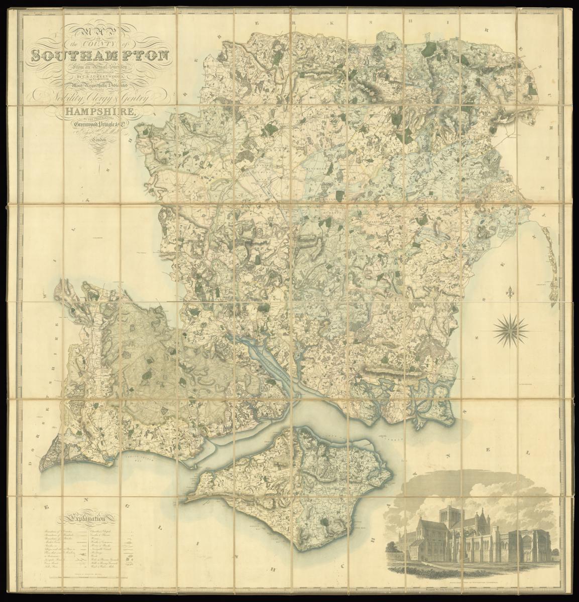 Hampshire - Greenwood's large-scale map of Hampshire