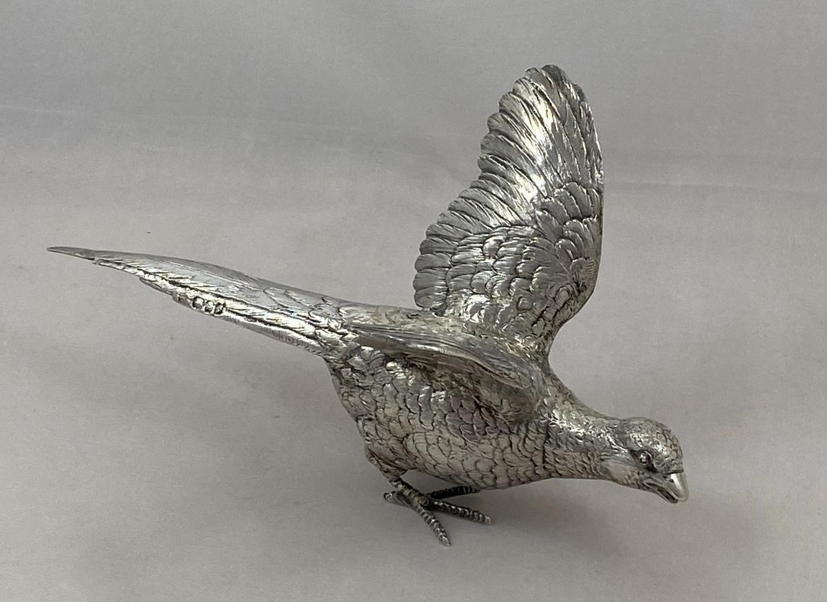 sterling silver cast pheasant