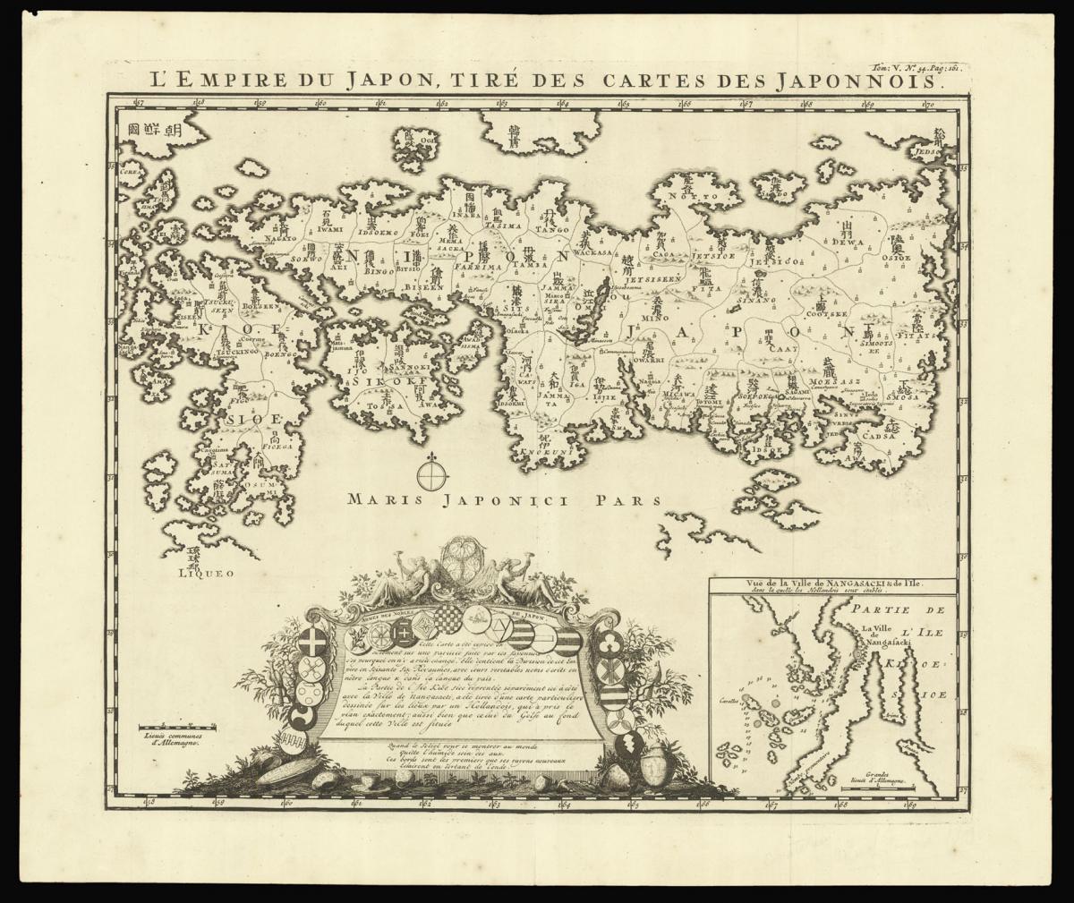 Henri Chatelain's edition of Adrien Reland's important map of Japan 1715