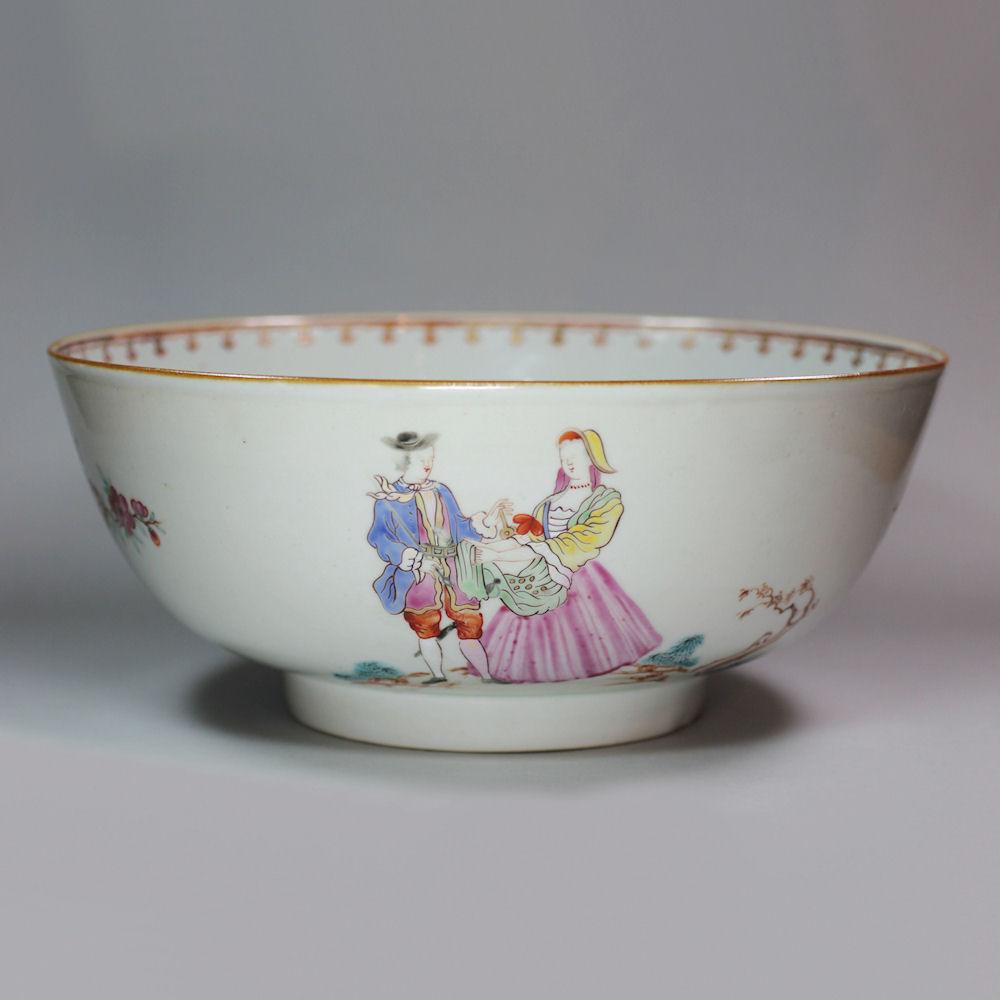Chinese famille-rose 'Sailors Farewell and Return' punch bowl, Qianlong (1736-95)