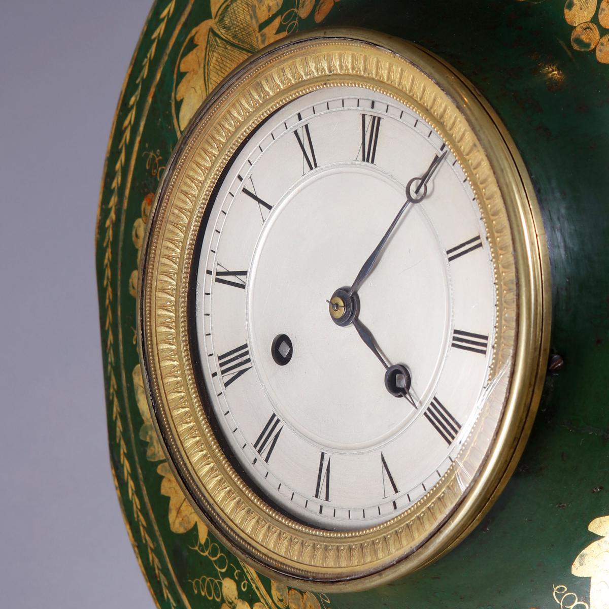 A late 19th century tôle wall clock