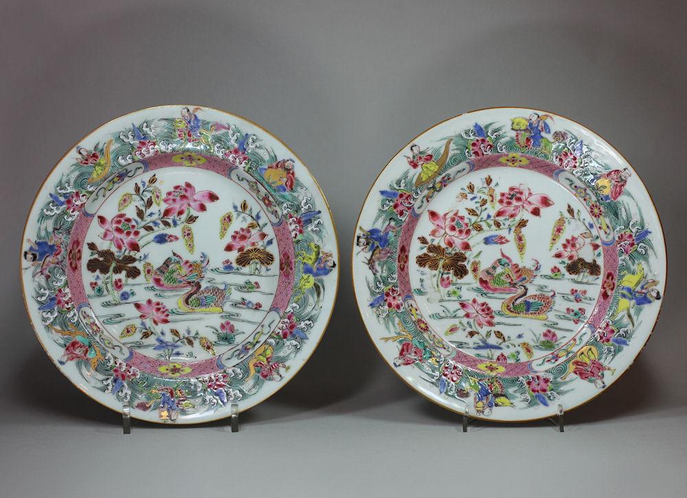 Pair of Chinese famille rose plate, Yongzheng (1723-35)