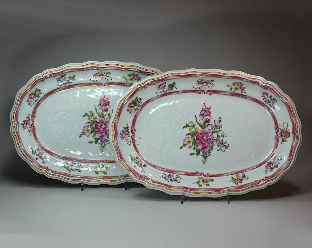 Pair of Chinese famille rose platters, Qianlong (1736-95)