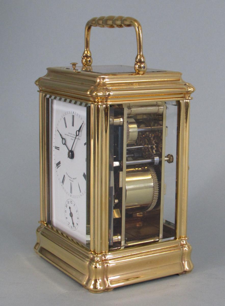 Le Roy Baveux Jacot Half-hour Sonnerie Carriage Clock side 1