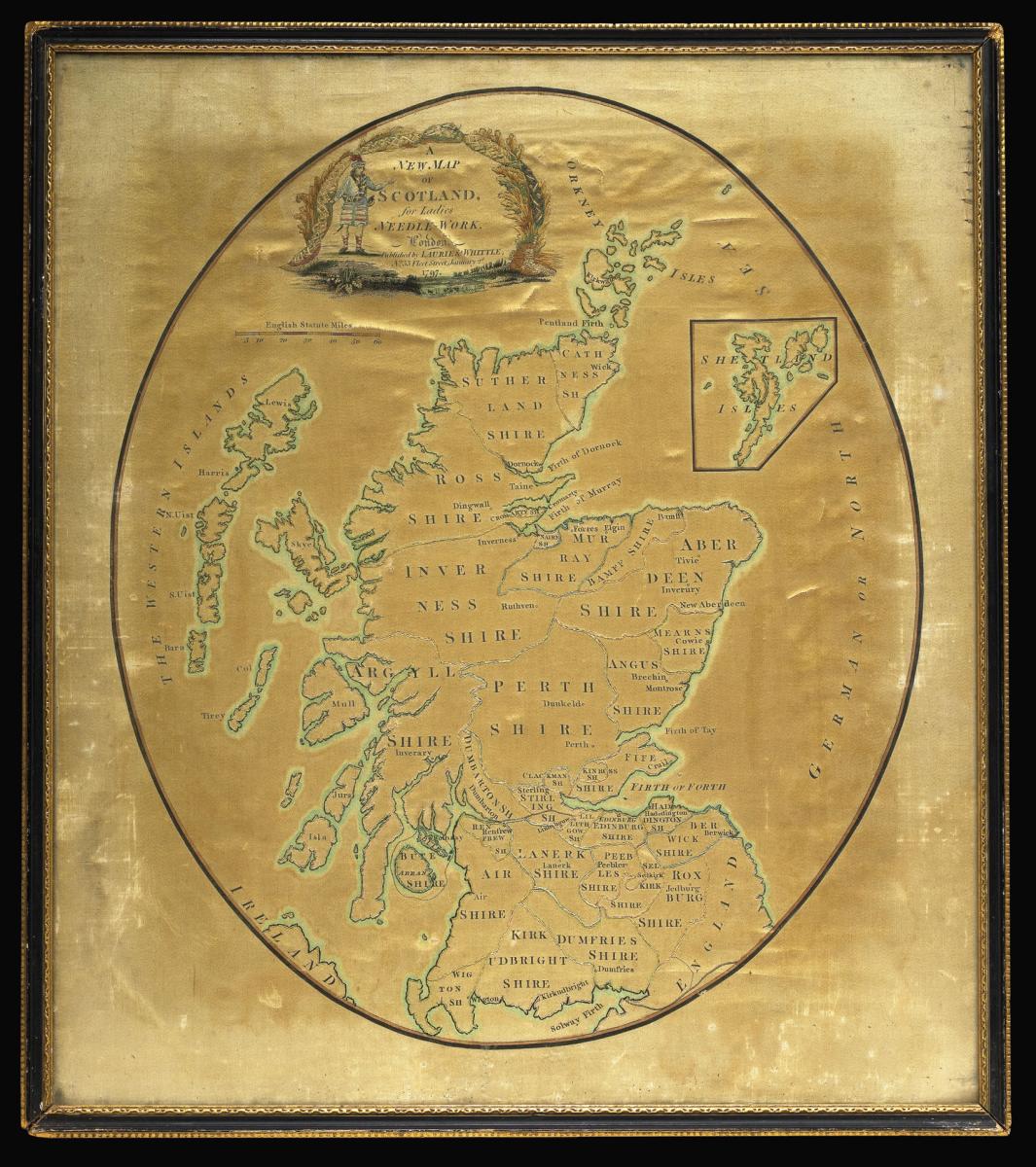 Needlework map of Scotland