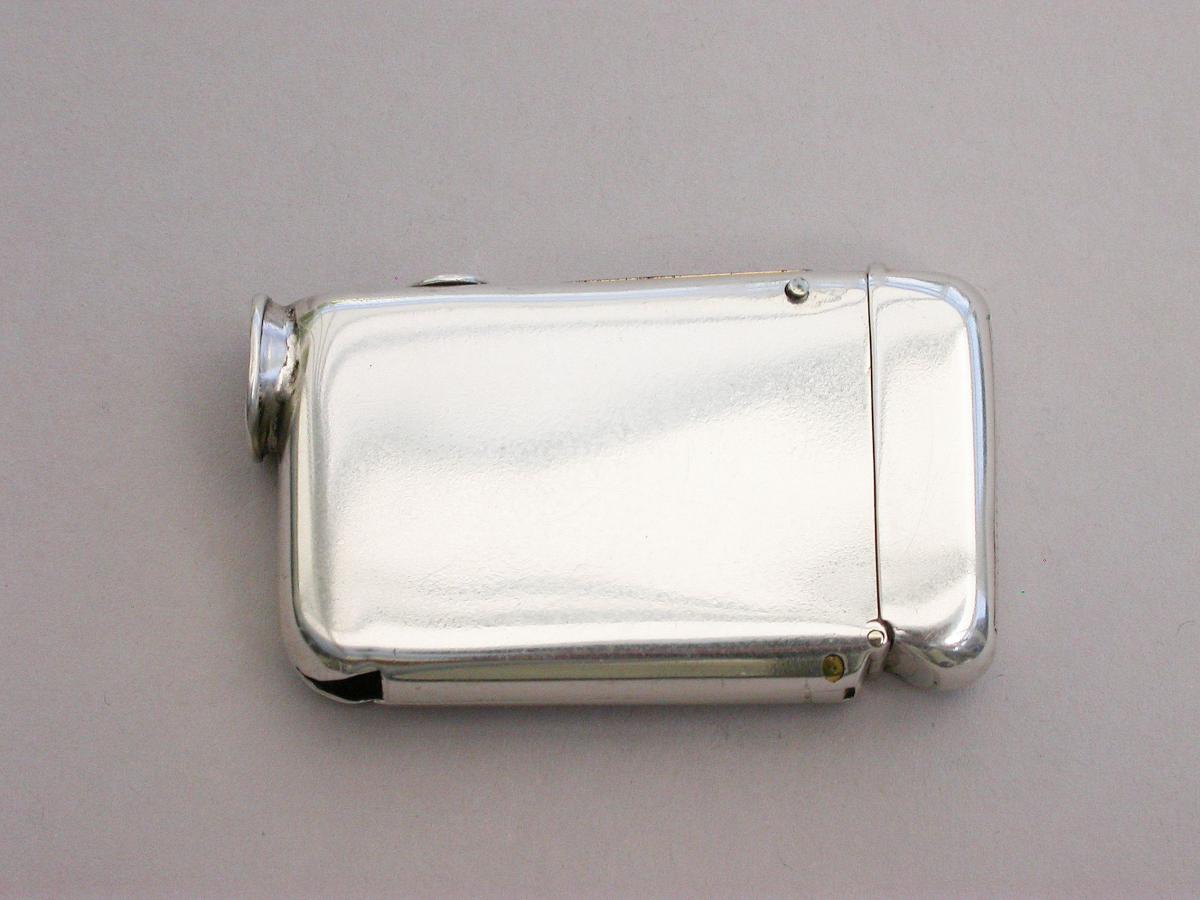 Victorian Silver Combination Cheroot Cutter, Piercer and Vesta Case