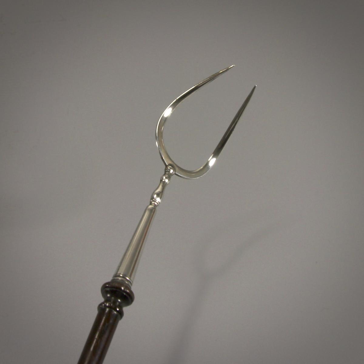 George III Two Pronged Silver Toasting Fork