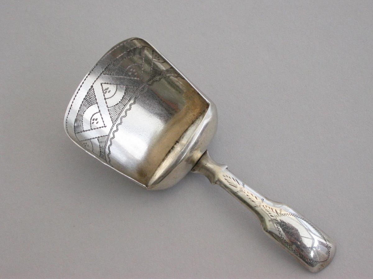 George III Silver Caddy Spoon With Shovel Bowl