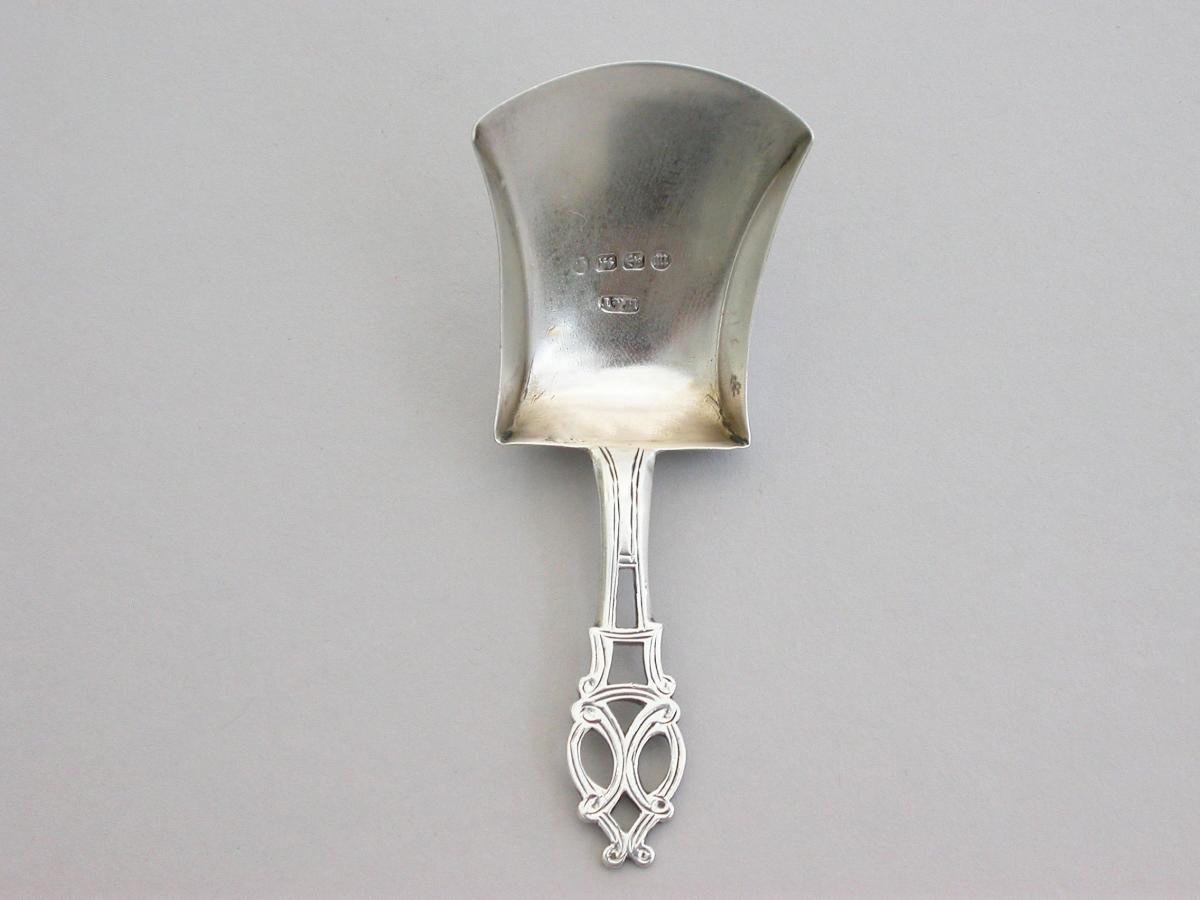 Victorian Silver Caddy Spoon With Gothic Style Pierced Handle