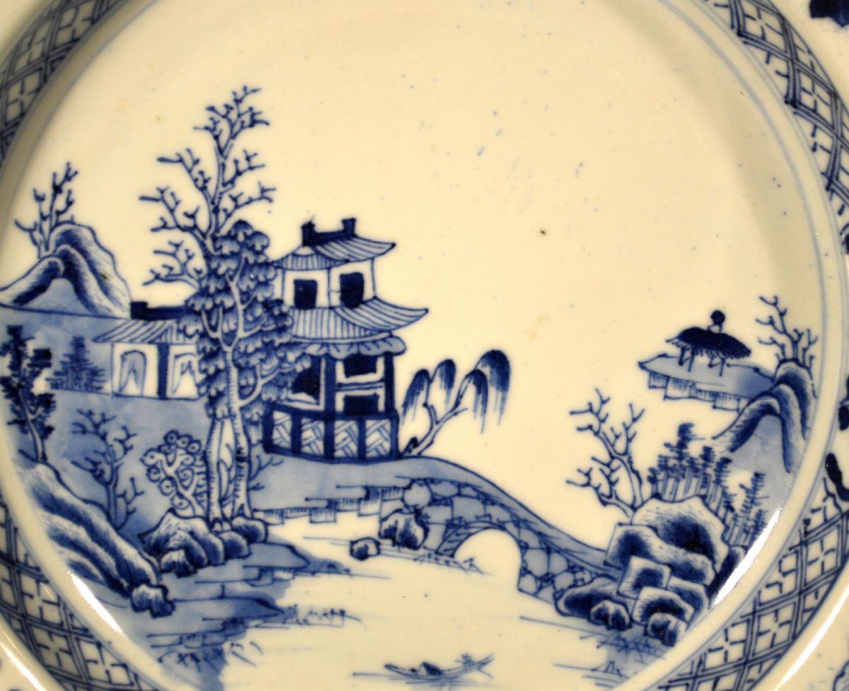 Chinese Export Porcelain Underglaze Blue & White Soup Plate, Circa 1765