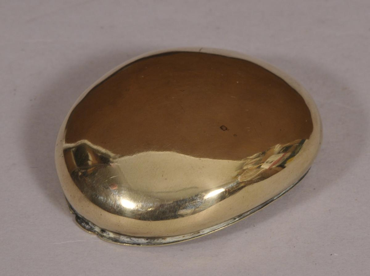 S/4189 Antique 19th Century Brass Pocket Snuff Box