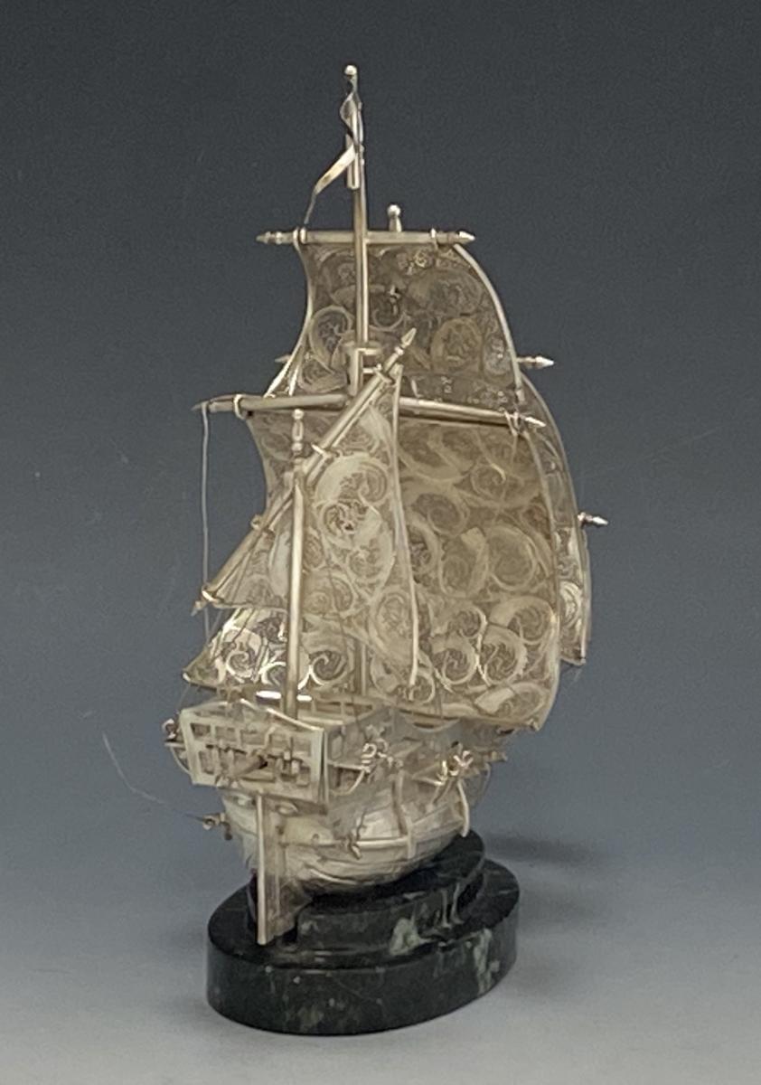 Santa Maria sterling silver ship model 