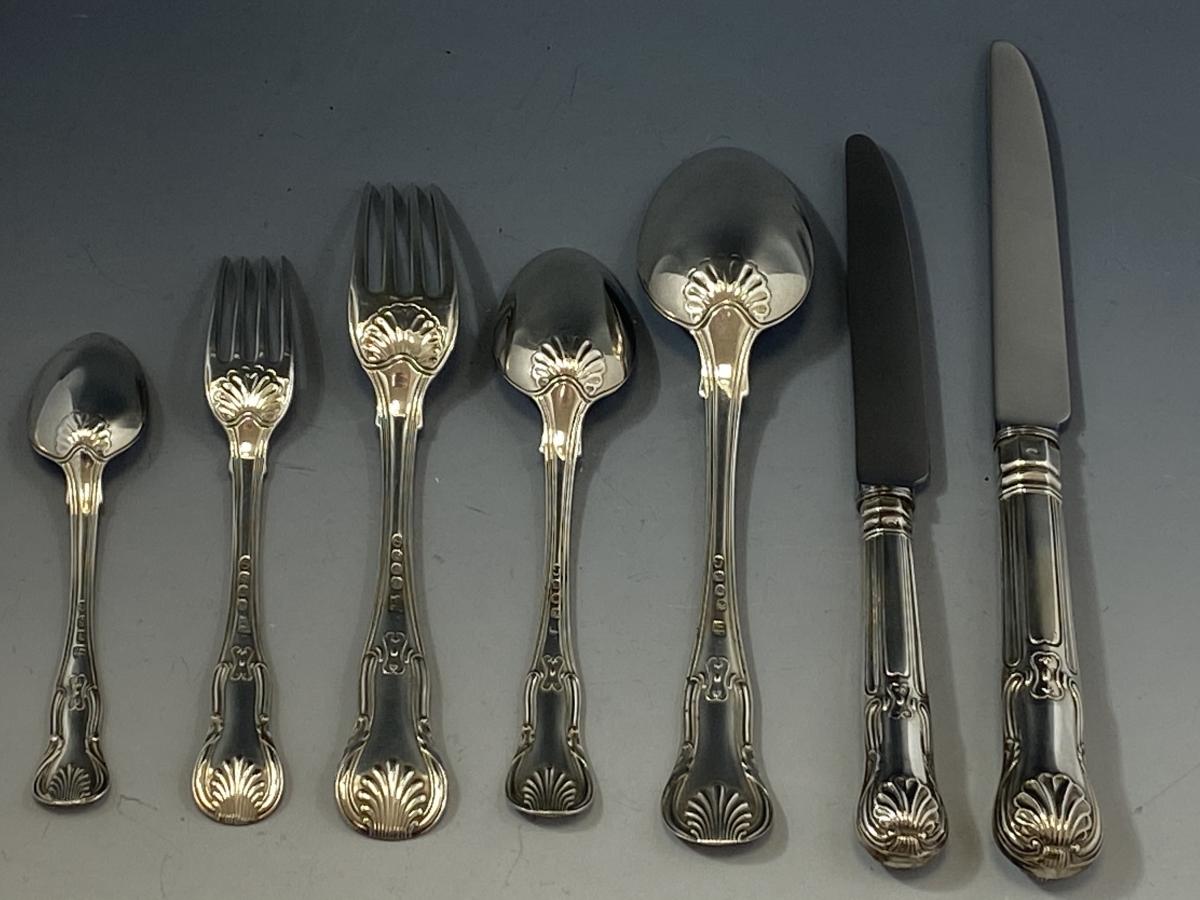 Eley and Fearn silver Hourglass flatware cutlery set service 