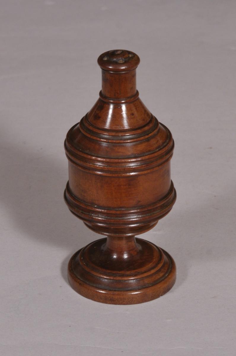 S/4199 Antique Treen 19th Century Fruitwood Pepperette or Spice Shaker