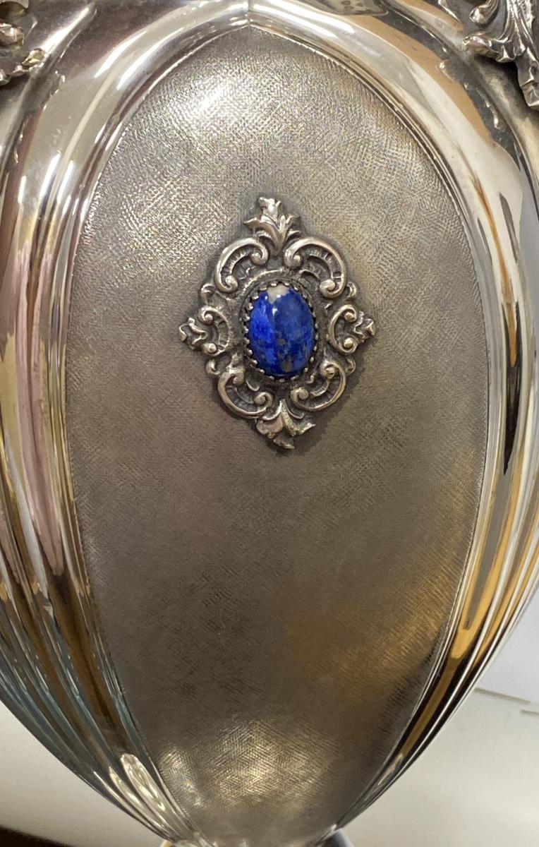Mario Poli silver vase centrepiece 