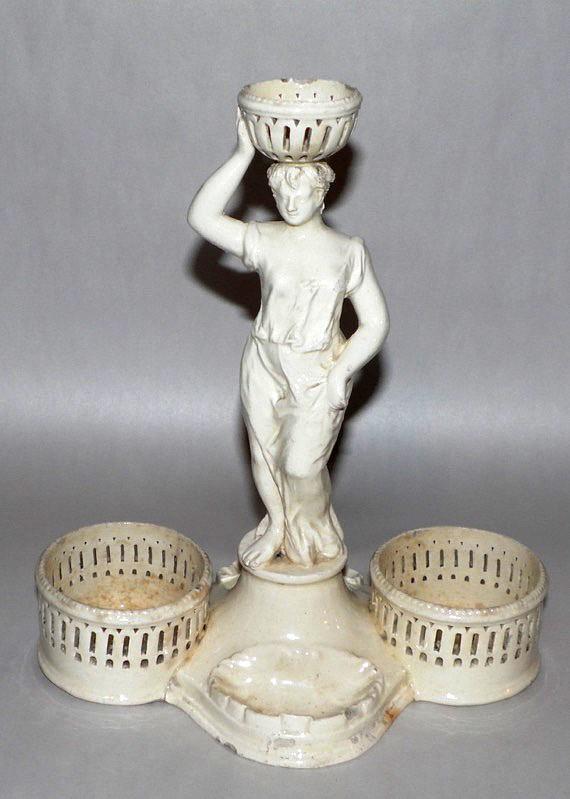 Italian Creamware Figural Cruet, Probably Naples Late 18th Century