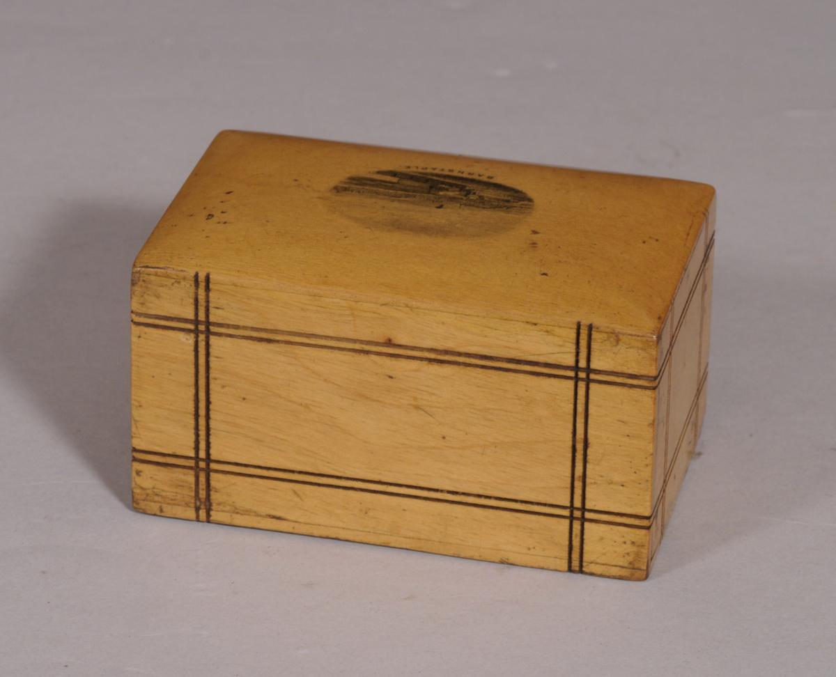 S/4202 Antique Treen Early 20th Century Sycamore Money Box