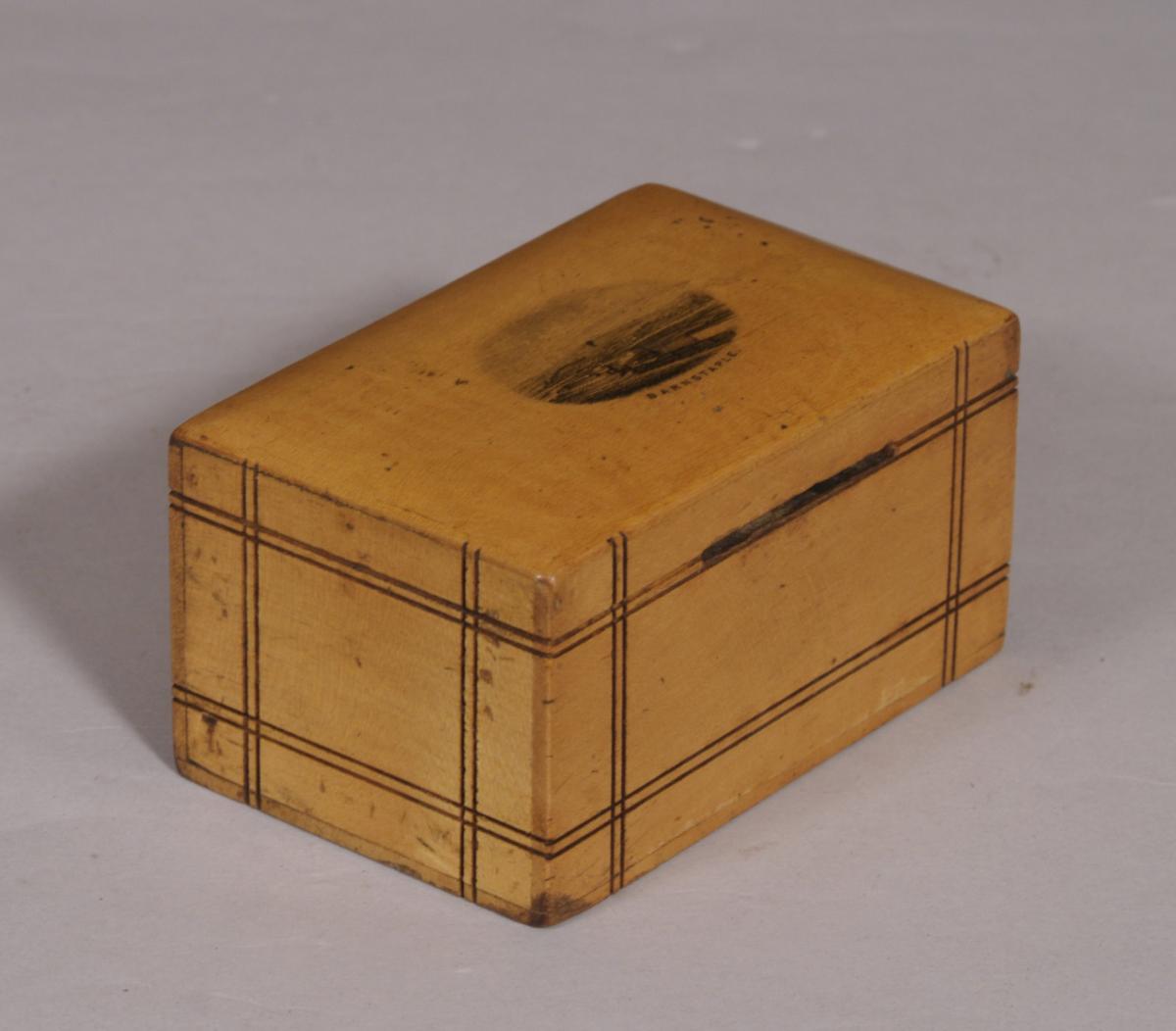 S/4202 Antique Treen Early 20th Century Sycamore Money Box