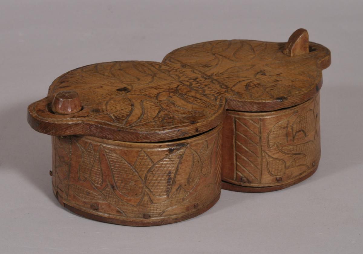 S/4229 Antique Treen 18th Century Scandinavian Food Box