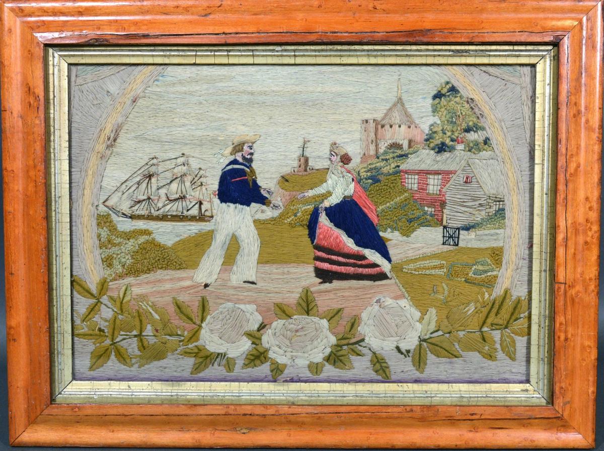 British Sailor's Woolwork of The Sailor's Return, Circa 1880