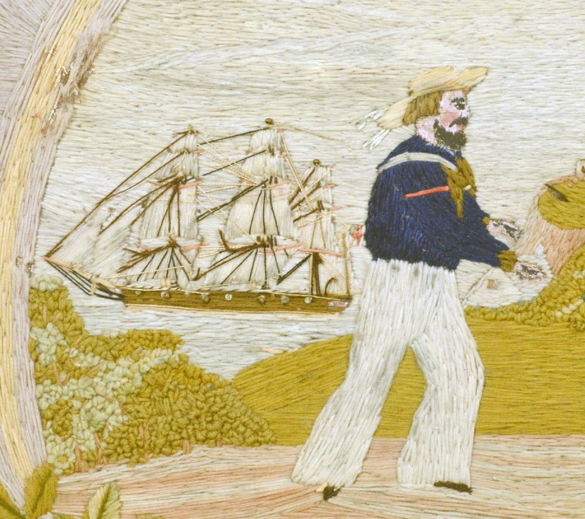British Sailor's Woolwork of The Sailor's Return, Circa 1880