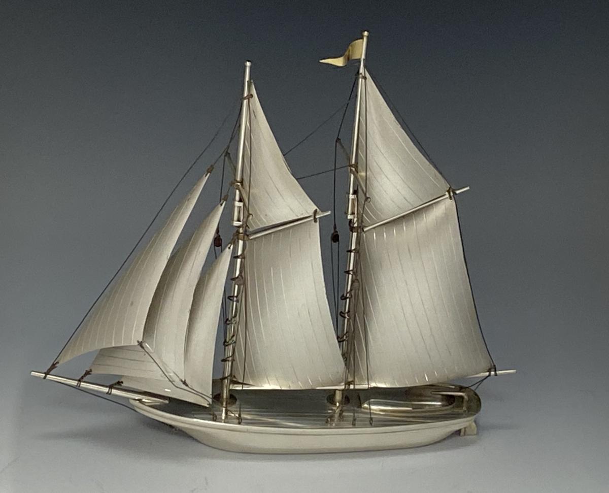 Silver model of yacht Boat Ship