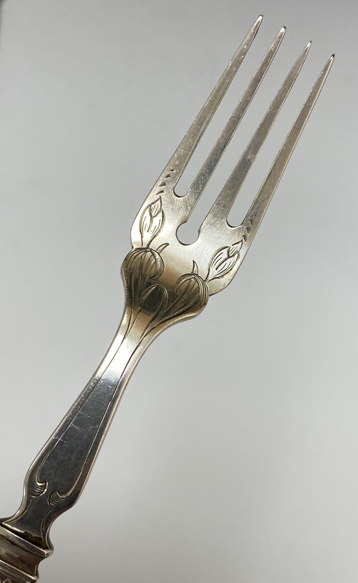 Art Nouveau silver fish knives and forks eaters Wilkens