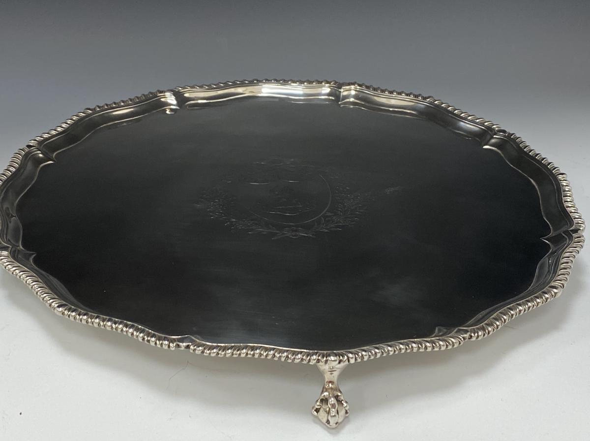 Ebenezer Coker Georgian silver salver 1773