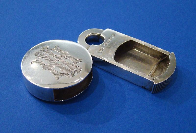 Victorian Silver Padlock Vesta Case