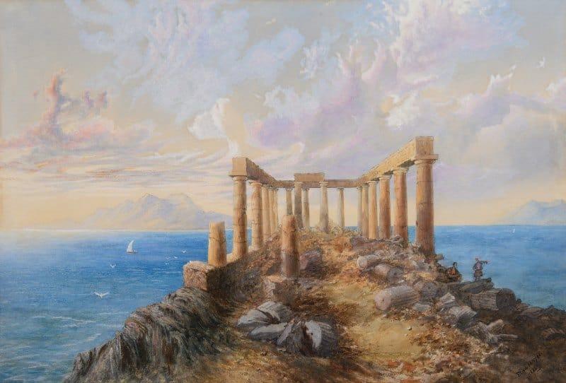 Ruins of the Temple of Aphaia on the Island of Aegina, Greece, Eliza Mayes (fl. mid 19th Century)