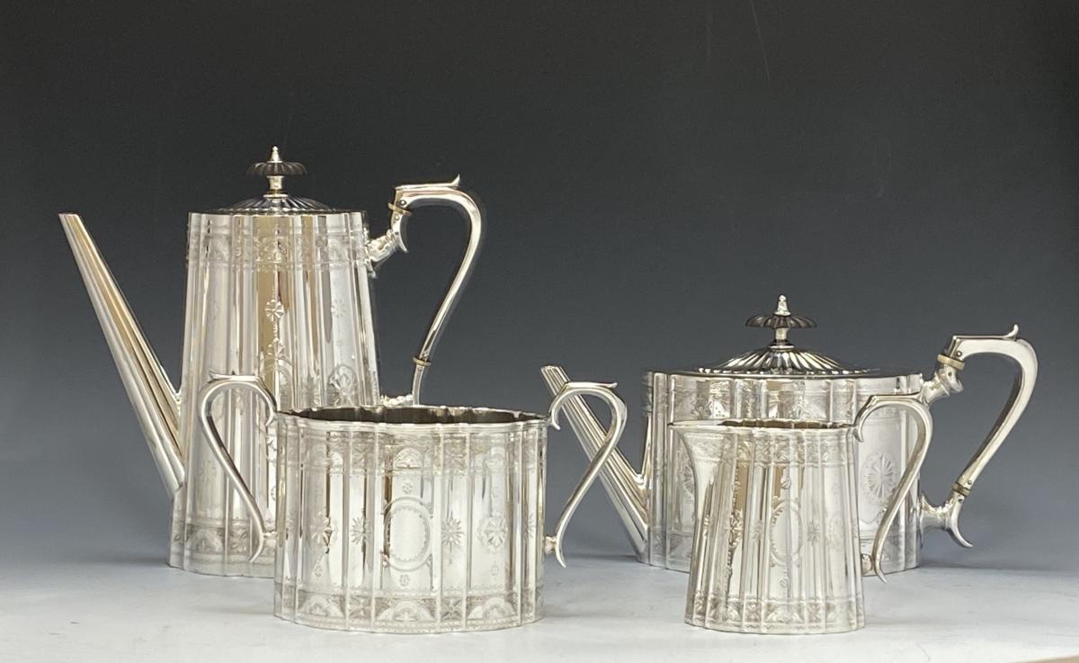 Sissons silver tea and coffee set 1870