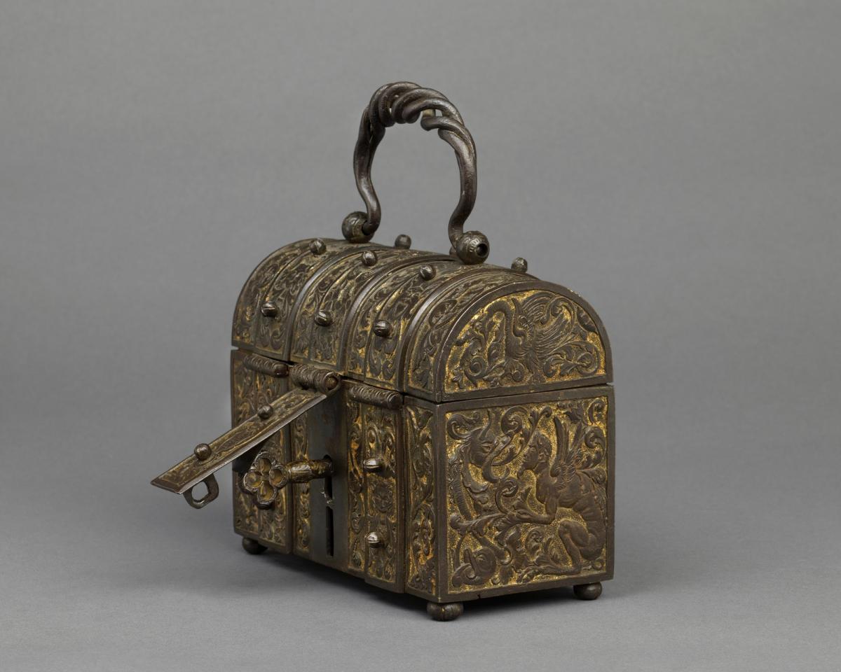 Casket, Engraved iron, with original gilding Italy, Lombardy, second half 16th century