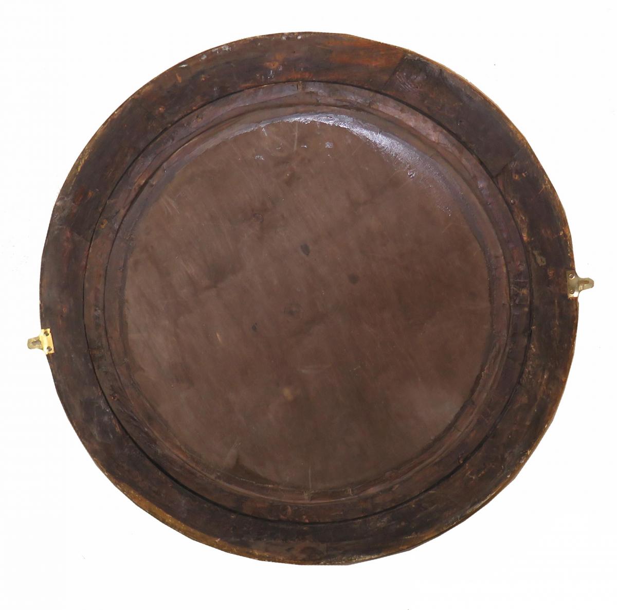 Large 19th Century Antique Gilt Wood Convex Mirror