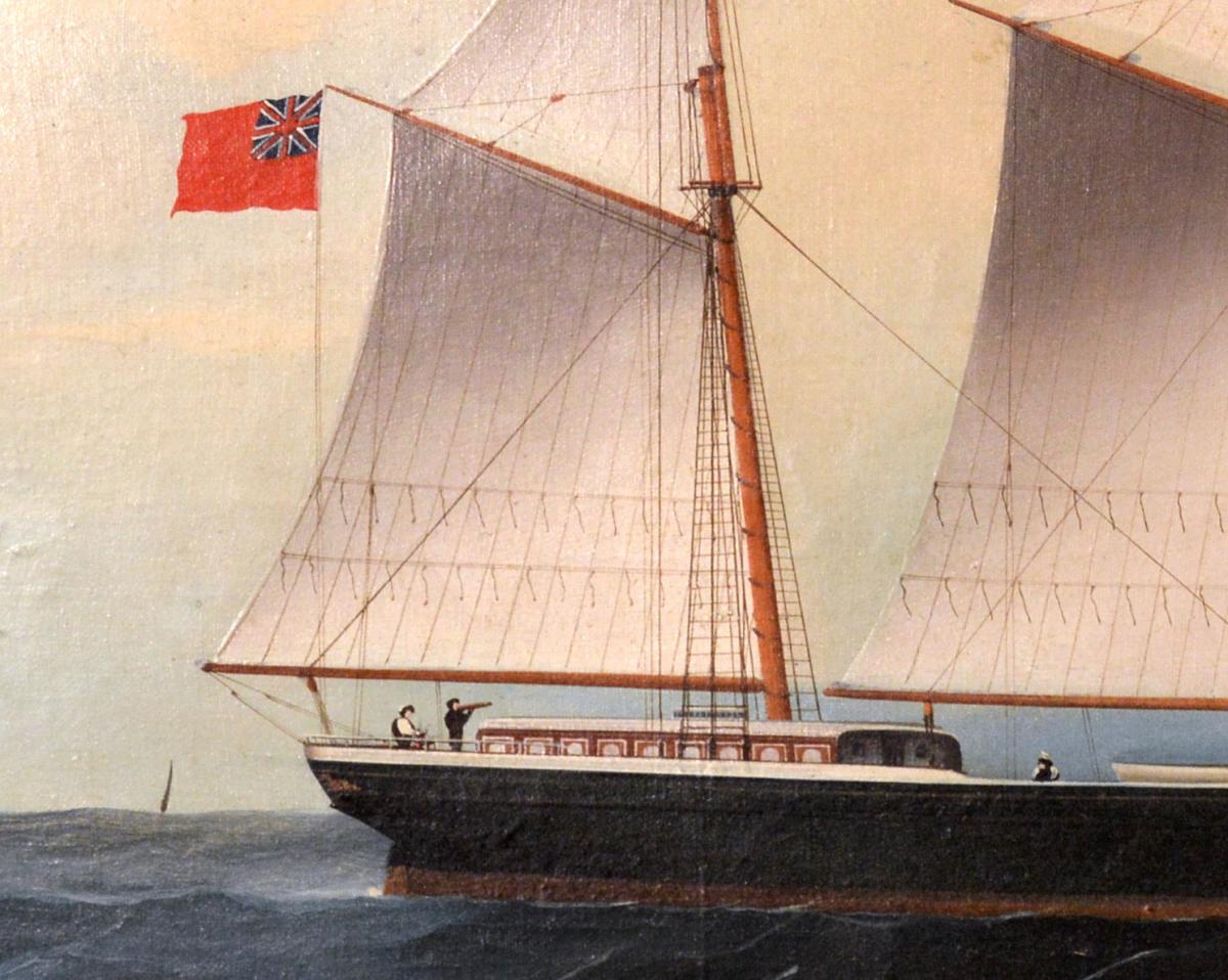 China Trade Painting of the Scottish Schooner, The Lochbulig, Circa 1875