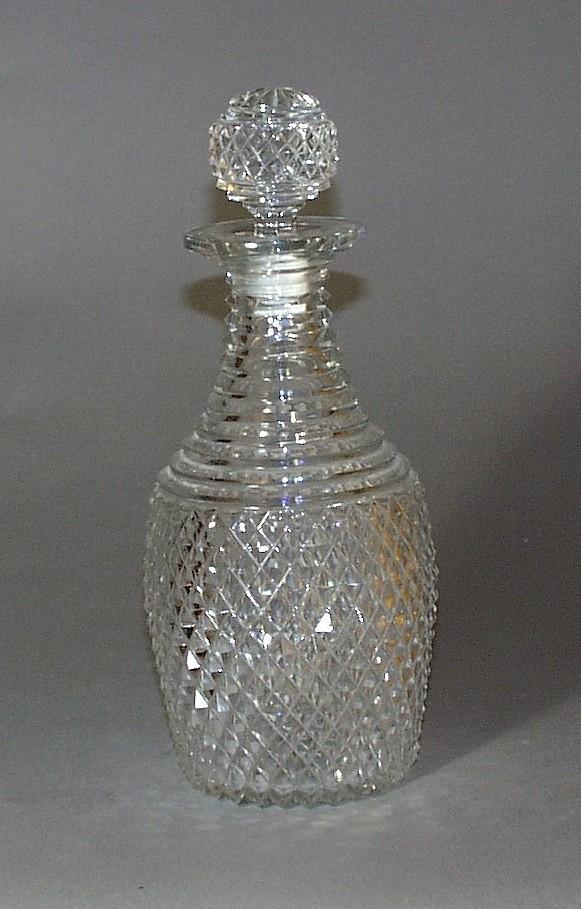 An English Cut Glass Decanter and Stopper, Circa 1820
