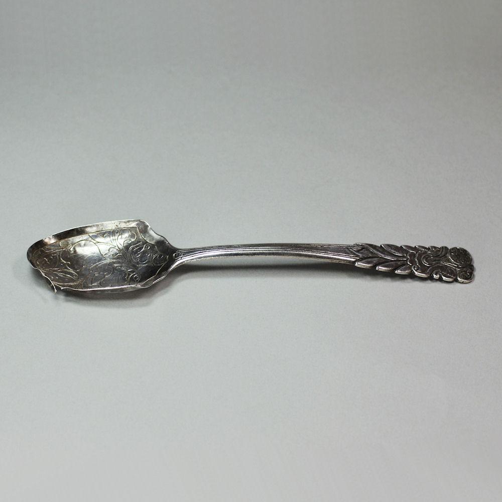 Tibetan silvered metal spoon