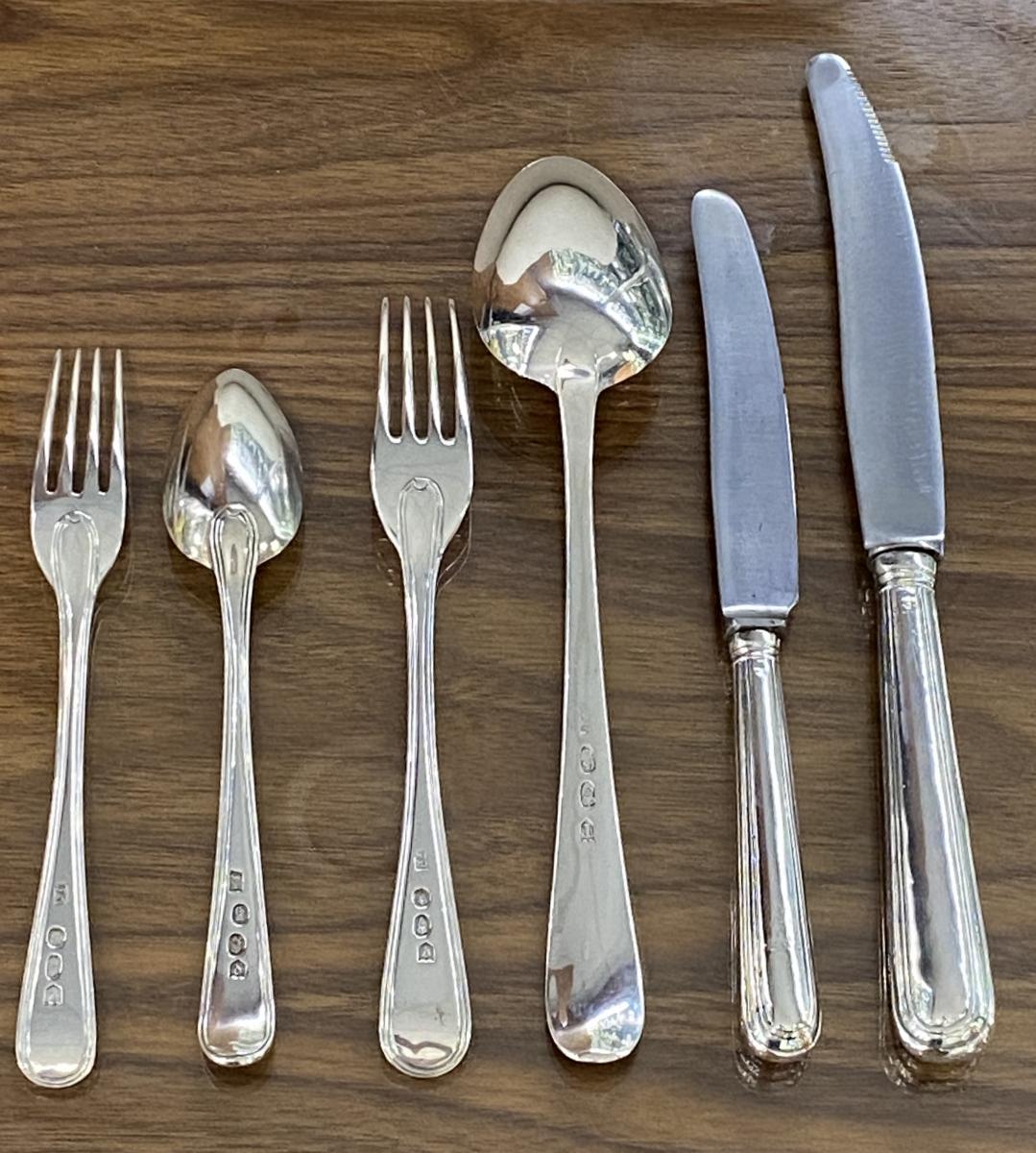 John Pittar Dublin Irish silver cutlery flatware  service 
