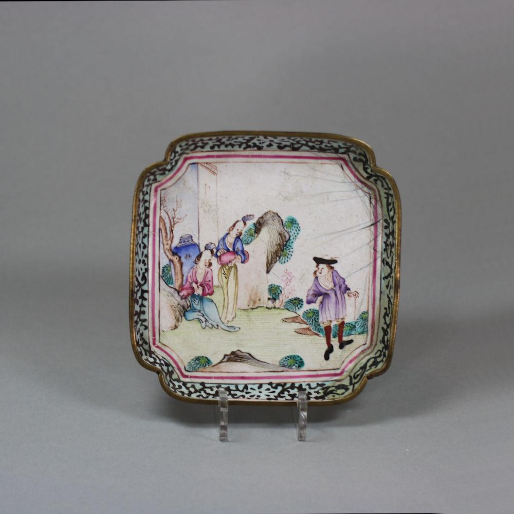 Chinese Canton enamel tray, Qianlong (1736-95)