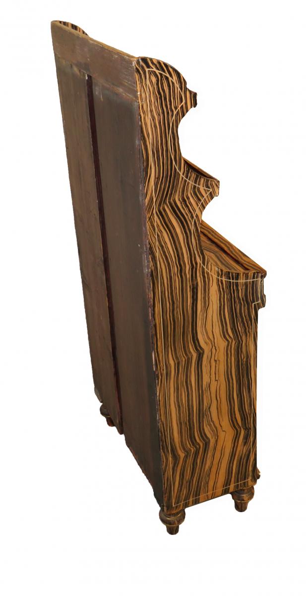 English 19th Century Regency Faux Cormomandel Waterfall Bookcase
